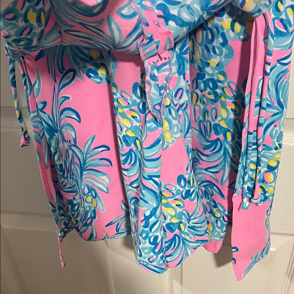 Lilly Pulitzer Pink and Blue Patterned Romper - Picture 3 of 5